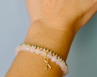 Breast Cancer Awareness Bracelet Stack