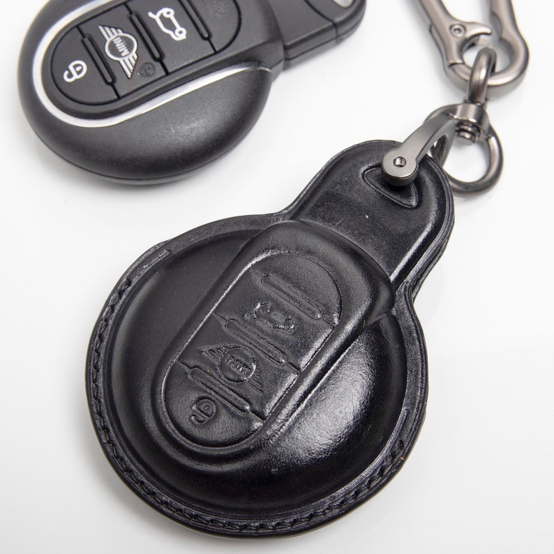 Brown Genuine Leather Mini Cooper Car Key Case Fob Cover Etsy