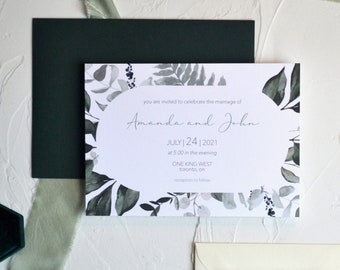 Botanical Wedding Invitation | Botanical Modern Chic