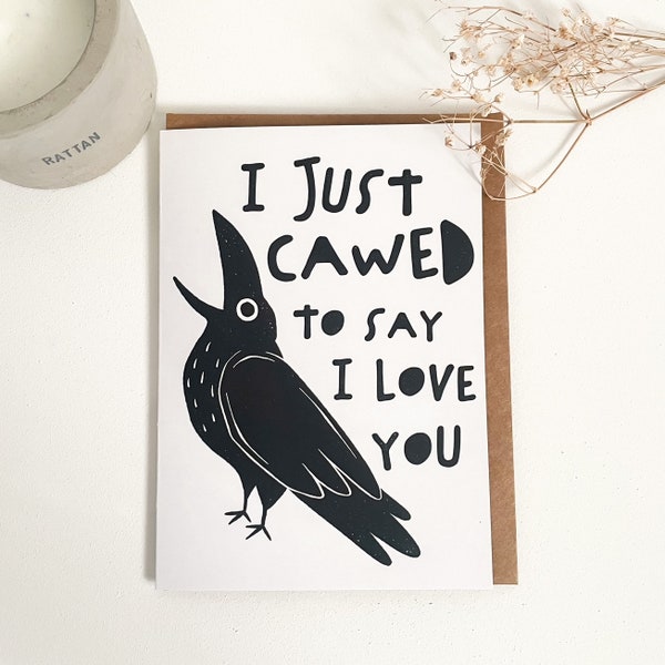 Crow Greeting Card | Scandinavian Folk Art | Love Greeting Card