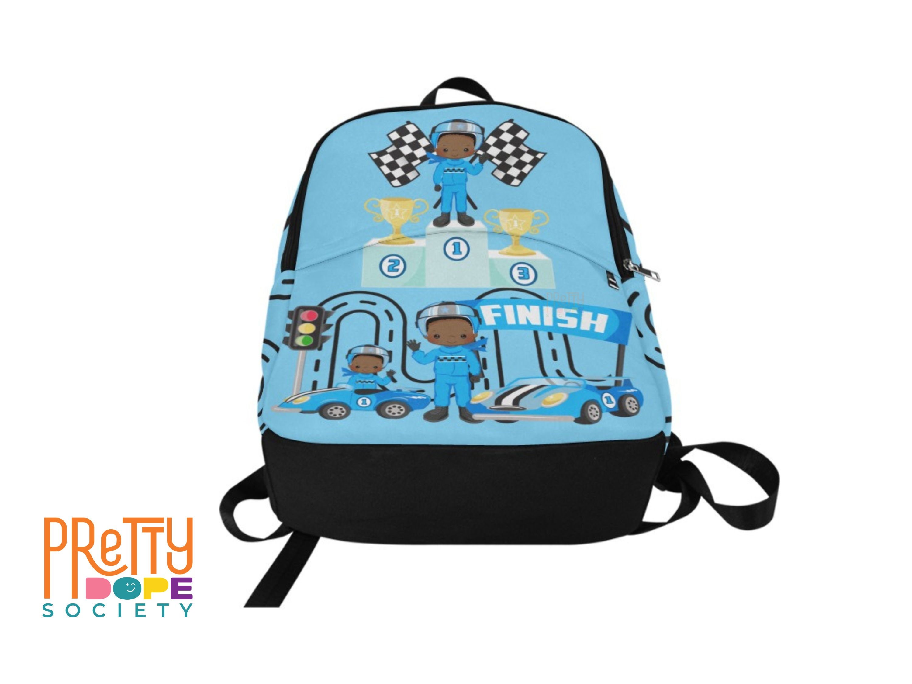 Speed Racer Backpack Speed Racer Boy Backpack - Black Boy Race Car Driver - Blue Race Car ...