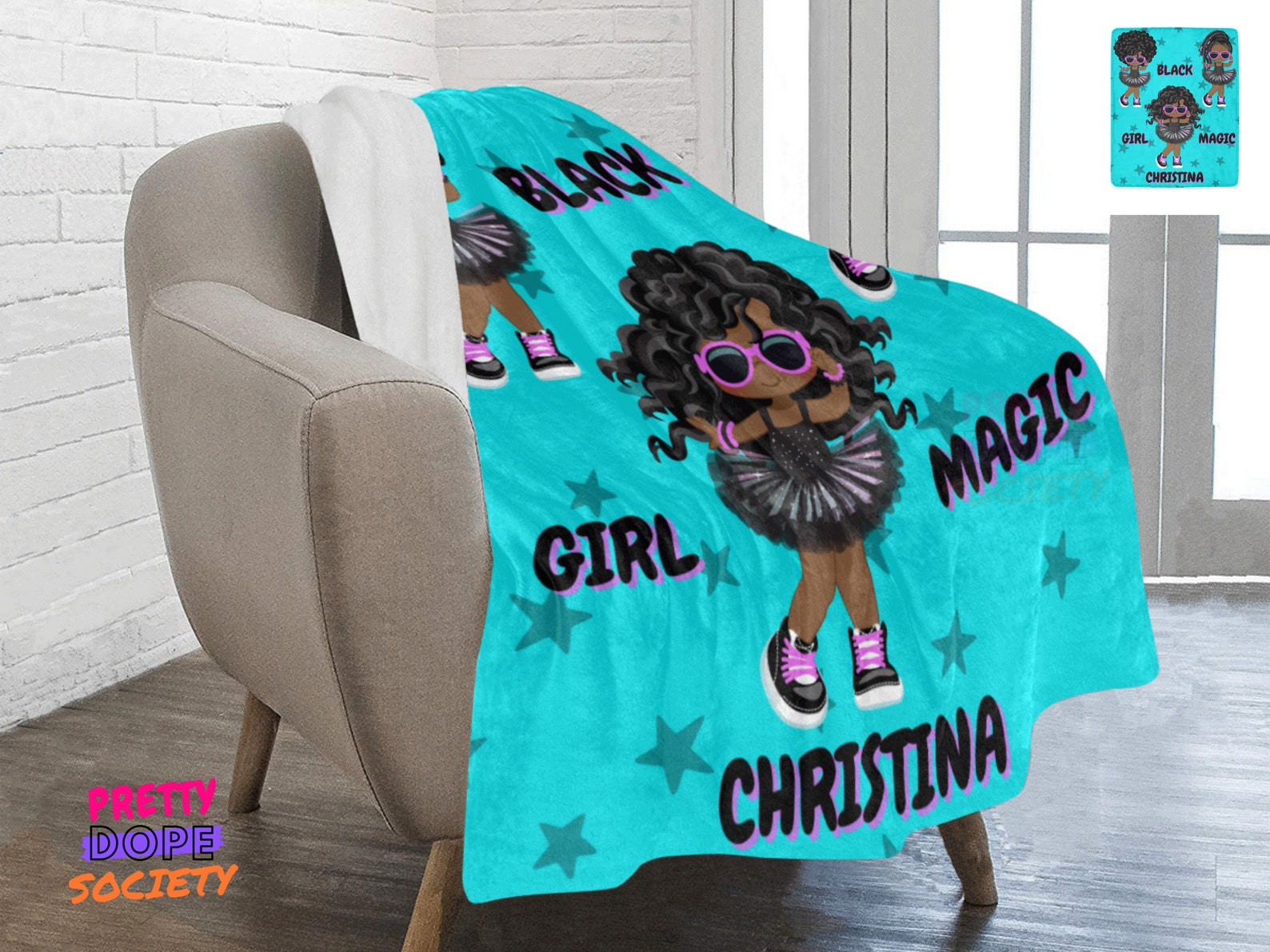 Black Girl Magic Blanket Personalized Black Dancer Blanket Etsy