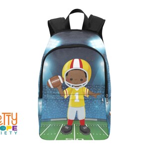 MVP Football Boy Backpack - Afro Boy Sports Book Bag - Black Boy Magic - Back to School Boys