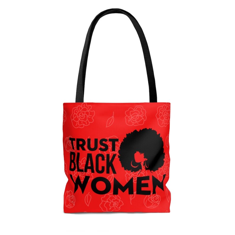 Gifts for Black Women Trust Black Girls Empowerment Tote Trust Black Women Tote Bag Red African American Tote Gifts under 35