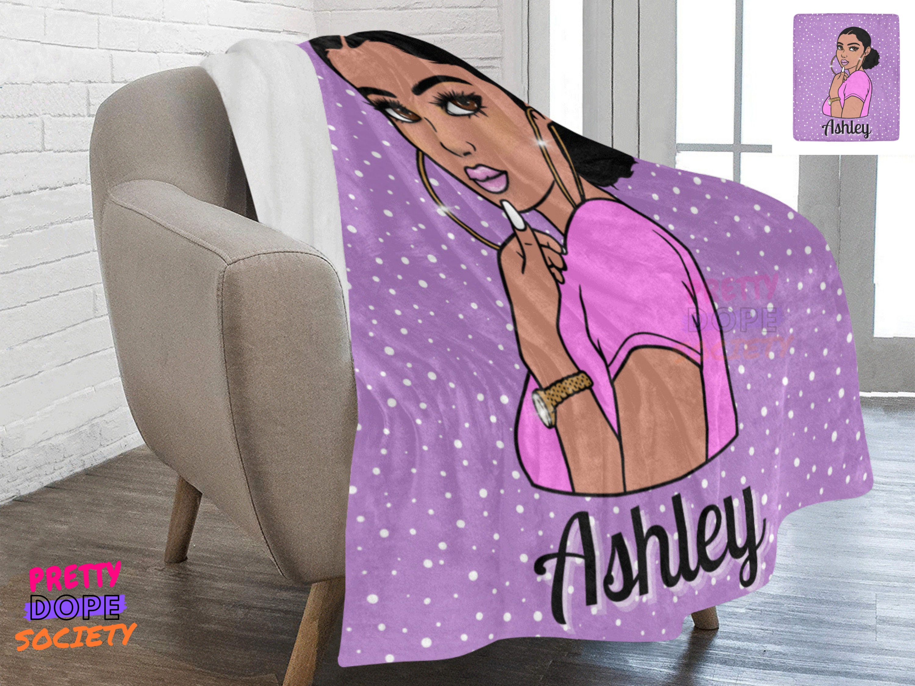Personalized Black Girl Magic Blanket Cute African American Etsy