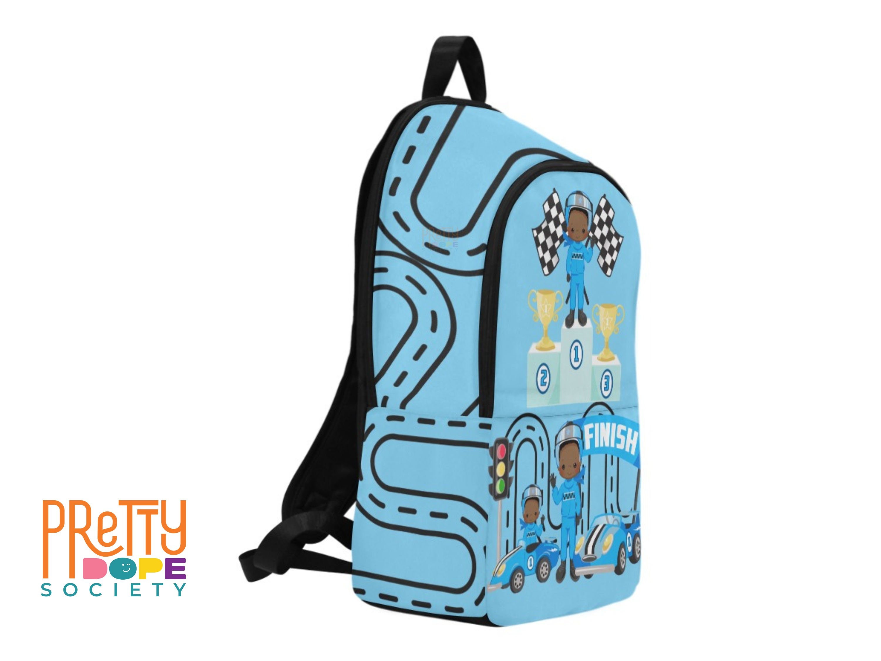Speed Racer Backpack Speed Racer Boy Backpack - Black Boy Race Car Driver - Blue Race Car ...