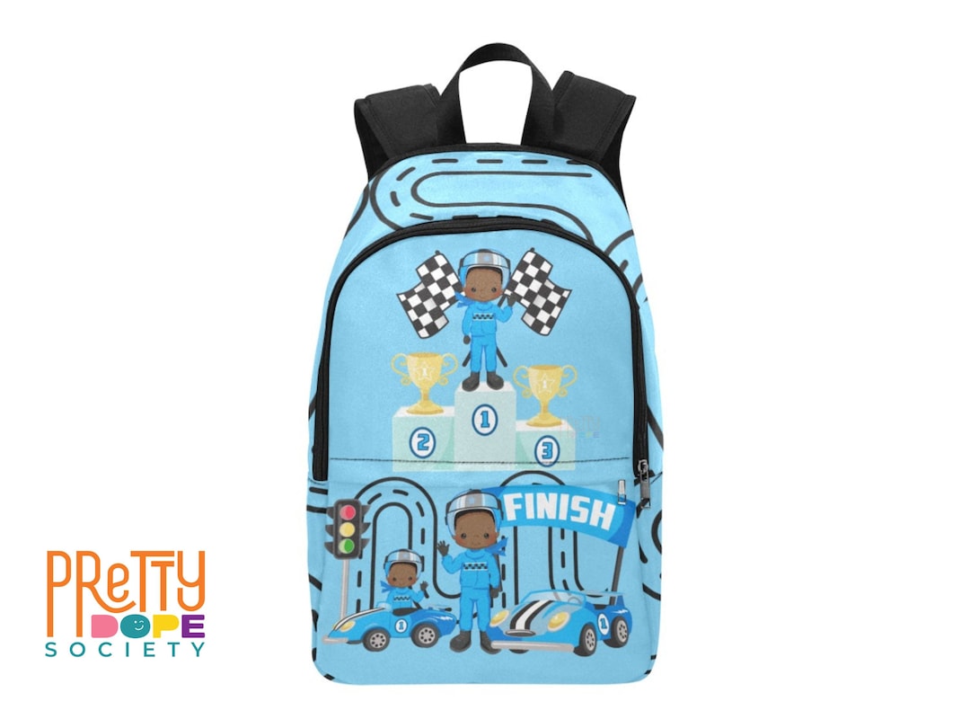 Speed Racer Backpack Speed Racer Boy Backpack - Black Boy Race Car Driver - Blue Race Car ...