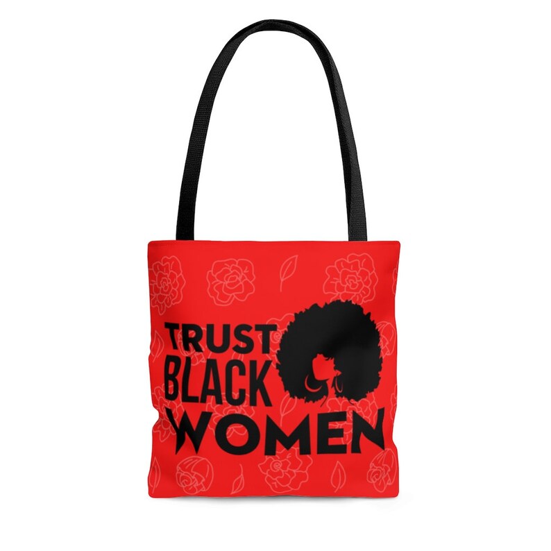 Gifts for Black Women Trust Black Girls Empowerment Tote Trust Black Women Tote Bag Red African American Tote Gifts under 35