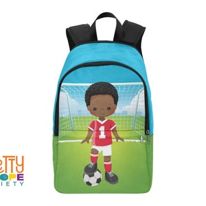 Just Kickin&#39; It Backpack - Black Boy School Bag - Brown Boy Joy - Afrocentric Kid Bookbag - Black Boy Sports Bag