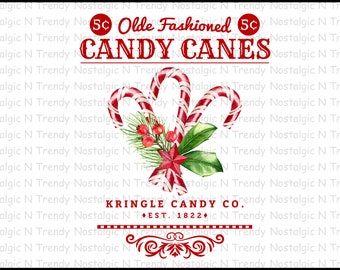 Old Fashion Candy Cane Ready to Press Sublimation Transfer, Farmhouse Holiday, Vintage Christmas Farm sublimation, Farmhouse Christmas