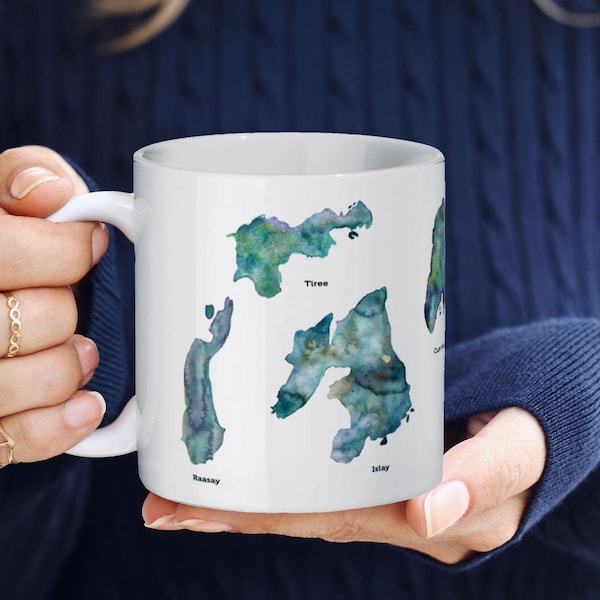 Ceramic Islands Mug - Ramsay, Tiree, Islay, Cumbrae, Bute, Great Bernera, Rum, North Uist