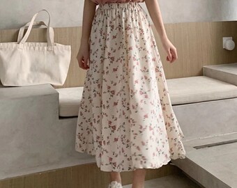 floral long midi skirt