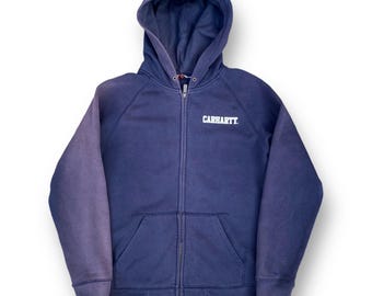 Vintage 1990s Sun Faded Carhartt Zip up Hoodie / 90s Hoodie
