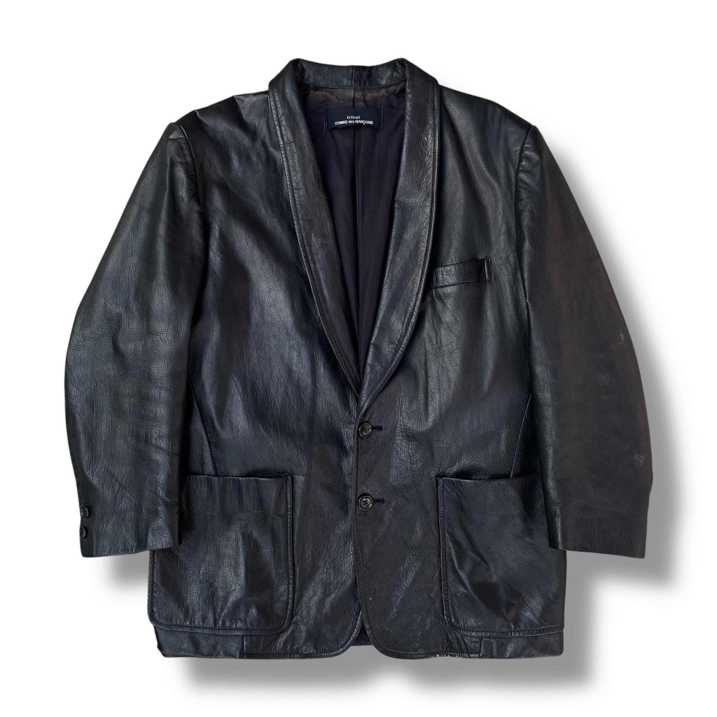 Vintage 90s Comme Des Garcons Black Leather Jacket Vintage Luxury