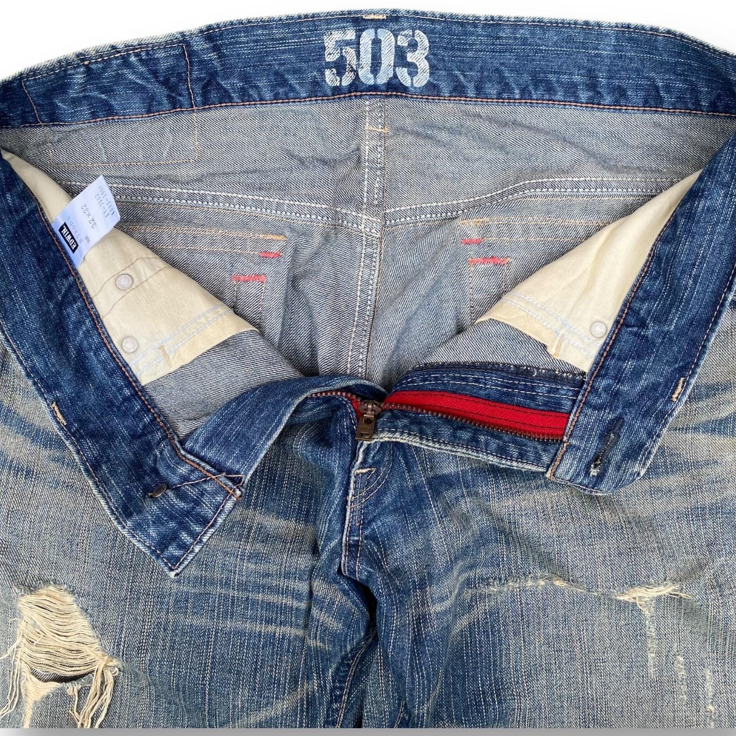 90年代ヴィンテージ セルビッジ ダメージ加工 エドウィン 503 デニム 
