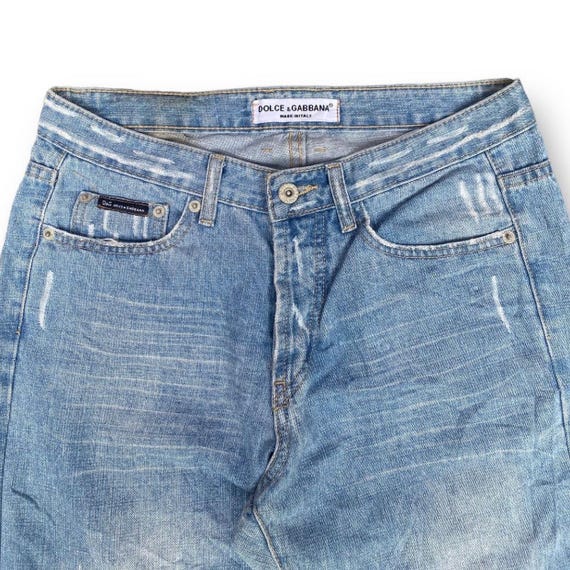 Vintage Dolce & Gabbana Distressed Denim Jeans Light Wash Straight