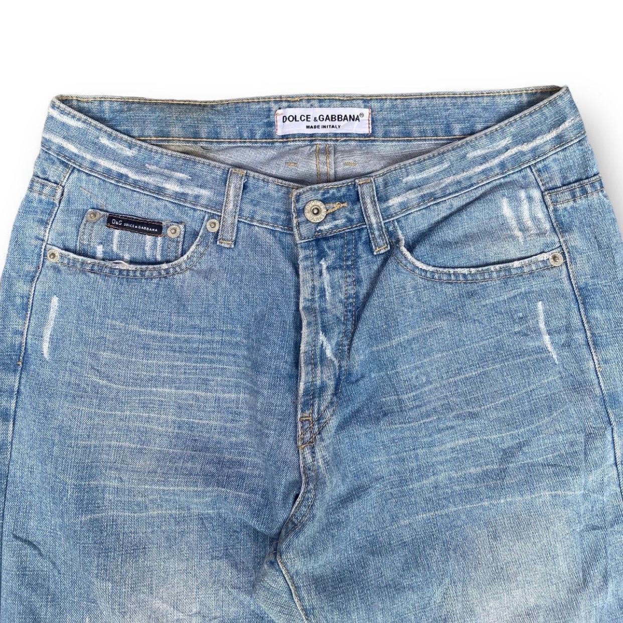 Vintage Dolce & Gabbana Distressed Denim Jeans Light Wash Straight
