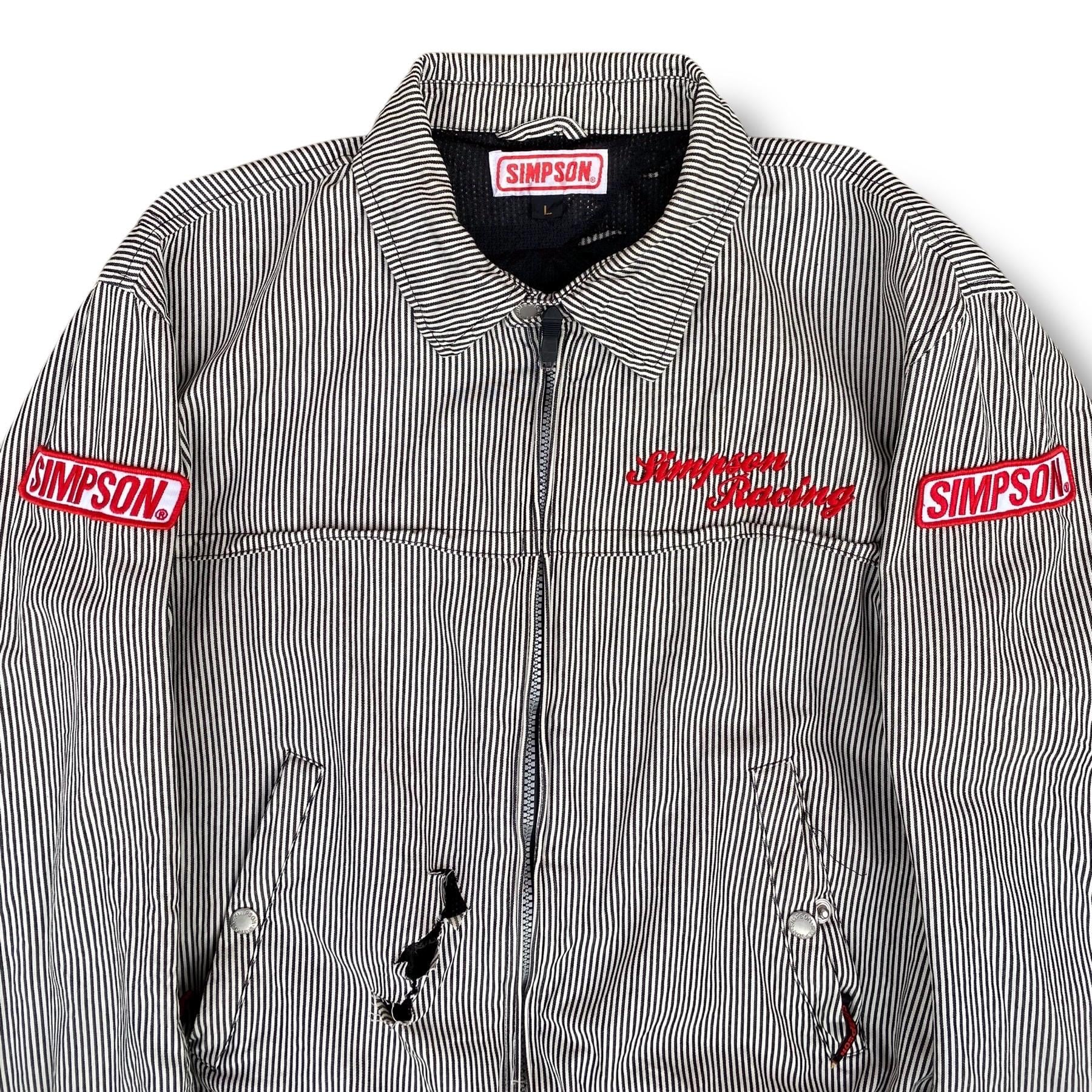Vintage Simpson Racing Team Motorsport Stripe Bomber Jacket Full