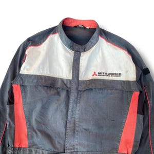 Vintage 90s Mitsubishi Machinery Jumpsuit Coverall Motorsport Racing Team Workwear Crew Workers Outfits Team Size L