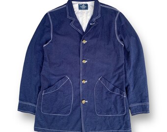 Chaqueta vintage de montaña japonesa GRN Standard of Earth de los años 90, de mezclilla azul medio, con botones, de marca japonesa, de Tokio, Japón, talla M