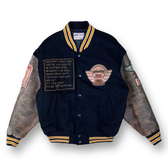 Vintage 90s the British Confession Varsity Jacket Large Emboridery
