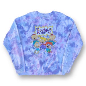 Felpa con cappuccio della serie televisiva d'animazione americana Rugrats degli anni '90 di Nickelodeon, stile tie-dye, stile infanzia anni '90, taglia XL