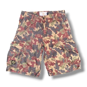 Vintage Franklin Marshall FM-45090 Cargo Shorts Multicolored Camouflage Bermuda Cargo Shorts Design Streetwear Outdoor Style Size