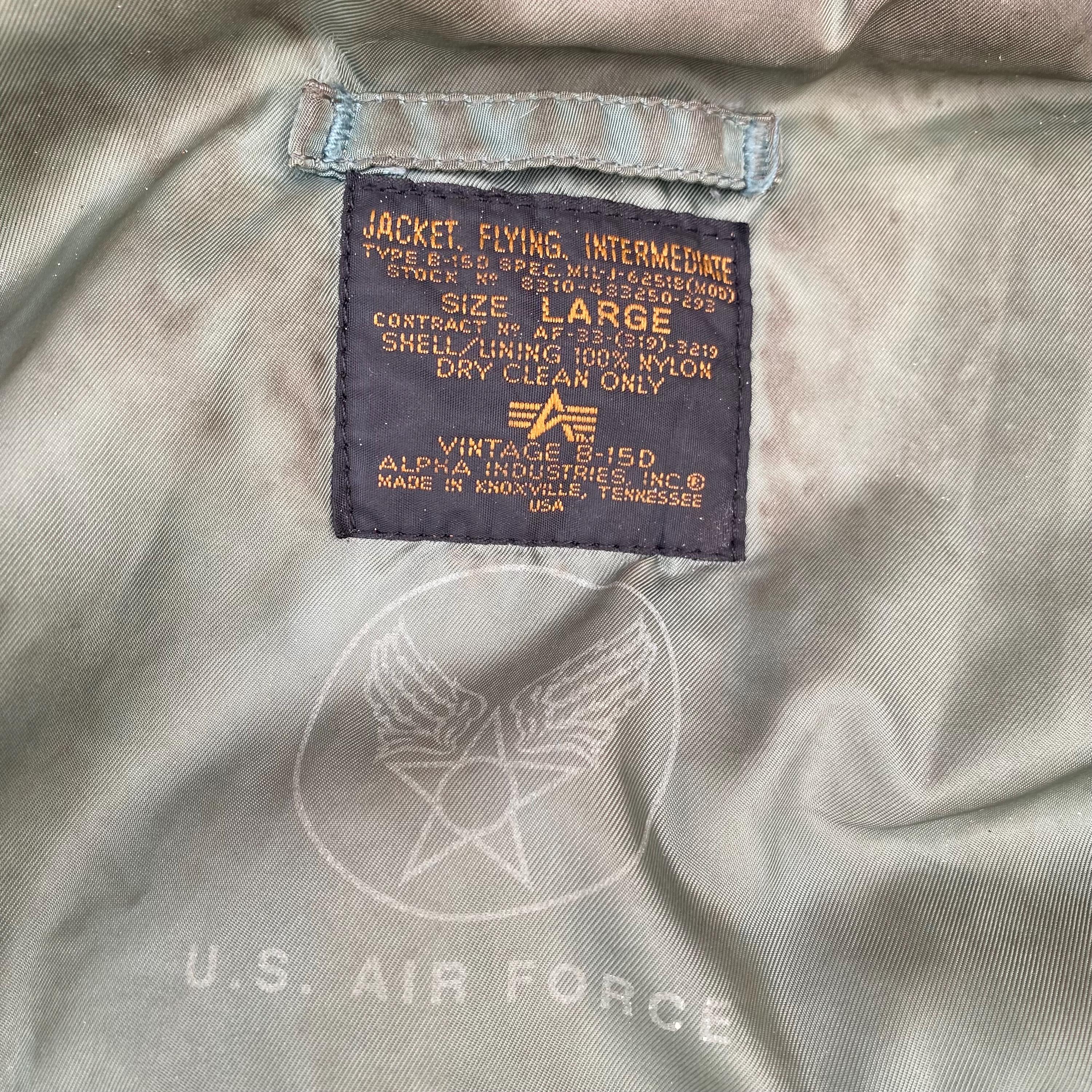 Vintage 90s B-15D US Air Force Alpha Industries Bomber Vintage 90s B-15D US Air Force Alpha Industries Bomber
