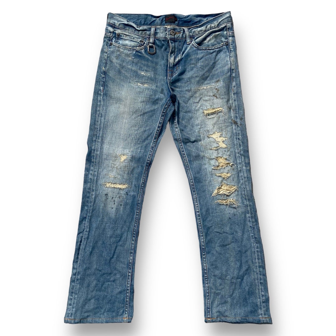 Vintage Y2K Jack Rose Distressed Blue Denim Jeans Made in Japan