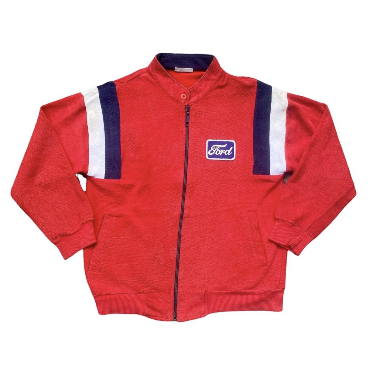 Vintage 90s Ford Embroidery Logo Fleece Jacket Racing