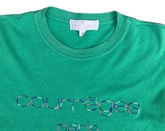 Vintage 90s Courreges Homme Paris Shirt Medium Rainbow Spellout Courreges Made in Italy Designer Brand Size M