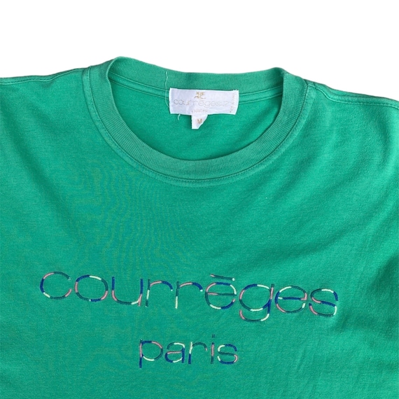 Courrèges, Vintage 90s Courreges Homme Paris Shirt Medium Rainbow Spellout Courreges Made in Italy Designer Brand Size M