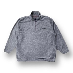 Vintage 90-tals Lucky Strike fleecejacka med halv dragkedja, broderad logotyp, amerikanskt märke, tobakscigaretter för oberoende livsstil, storlek XL