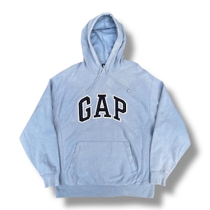 Vintage 90s GAP Hoodies Sweatshirt Big Spell Out Beautiful Faded Streetwear Outfits Style Size L