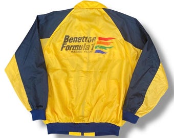 Vintage 90s Benetton Formula 1 Racing Team Light Jacket Motorsport Style Outfits Size L