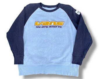 Sudadera vintage Vans Skate Roots de los años 90 con bordado grande, estilo urbano, talla XL