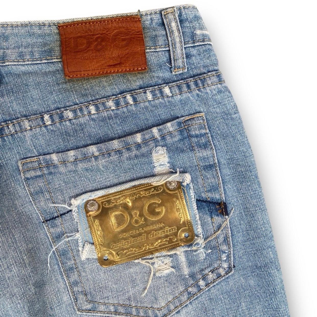 Vintage 90s Dolce Gabbana D&G Distressed Jeans Rare Design Made in