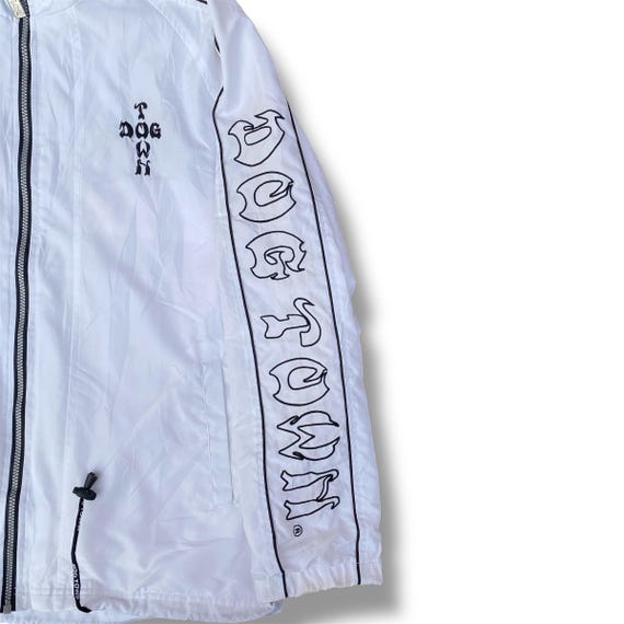 Vintage Dogtown Black Dragon Windbreaker Jacket White Y2K