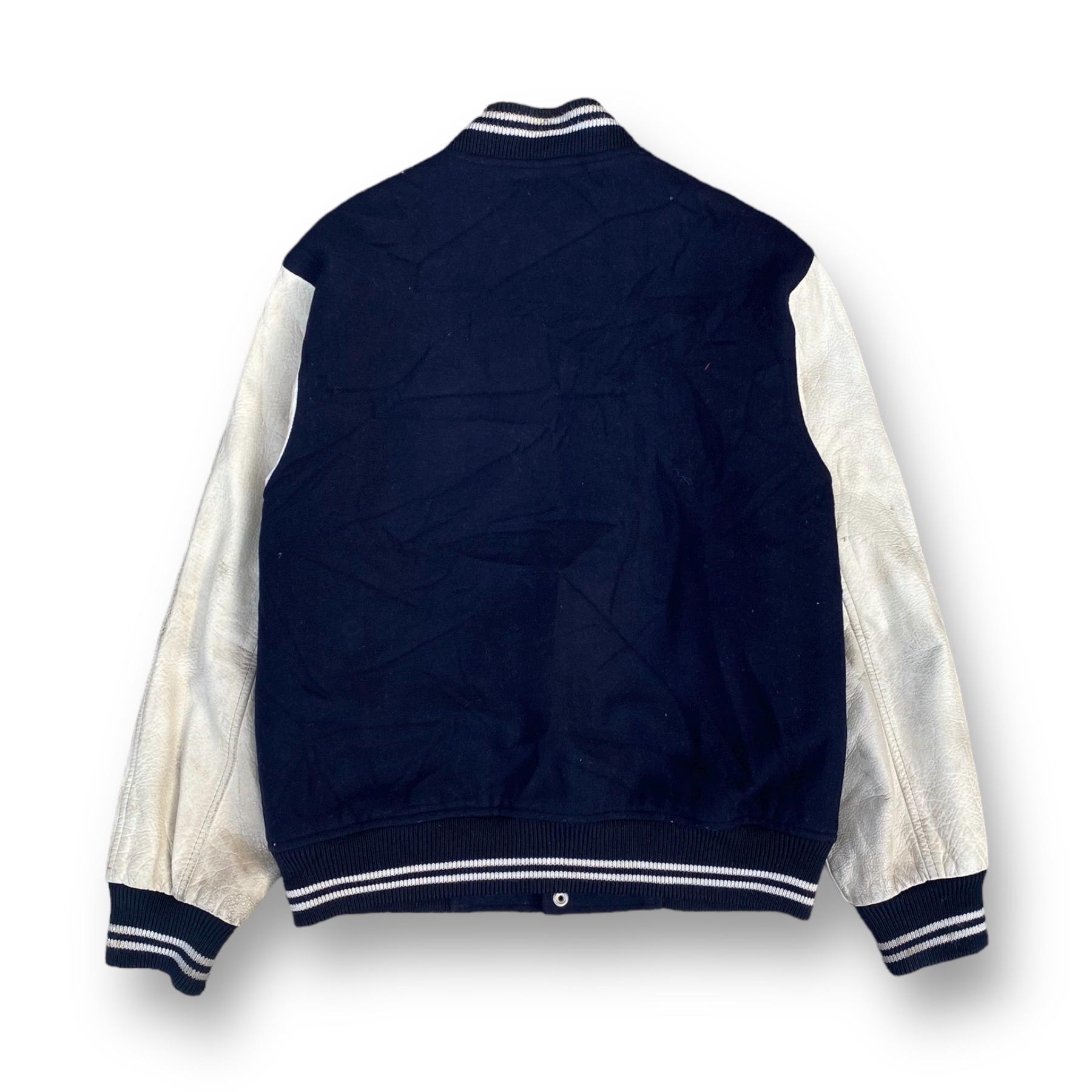 Vintage 90s Mac Beth Varsity Jacket Medium Wool Leather Sleeve Big 