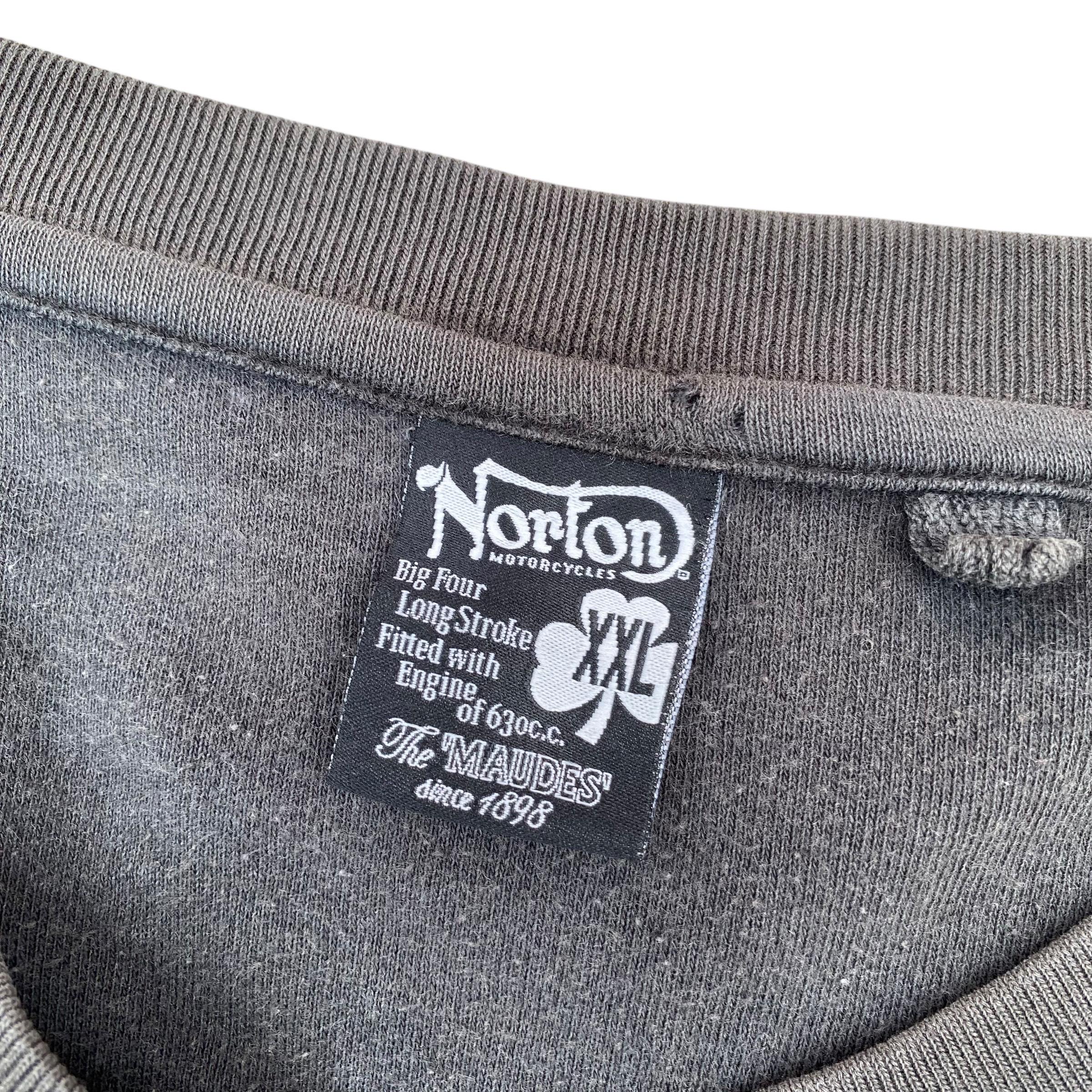 Vintage 90s Norton Motorcycle Long Sleeve Shirt the World Champion 