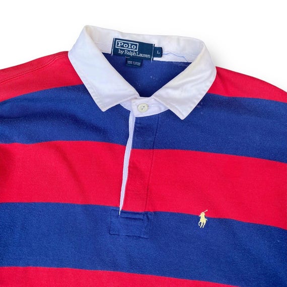Vintage 90s Polo by Ralph Lauren Long Sleeve Stripe Collar Button