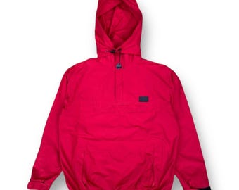 Sudadera con capucha vintage de los años 90 con cuello alto y media cremallera de Polo Ralph Lauren, estilo anorak, polo deportivo, talla S