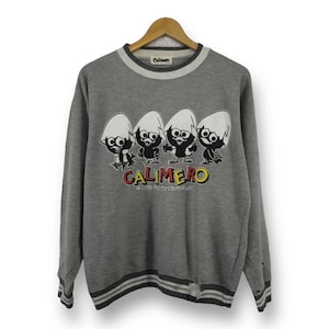 Felpa vintage anni '90 Calimero Cartoon Large Animation Television Series di Pagot Pullover Vintage Distressed Fashion Style Taglia L