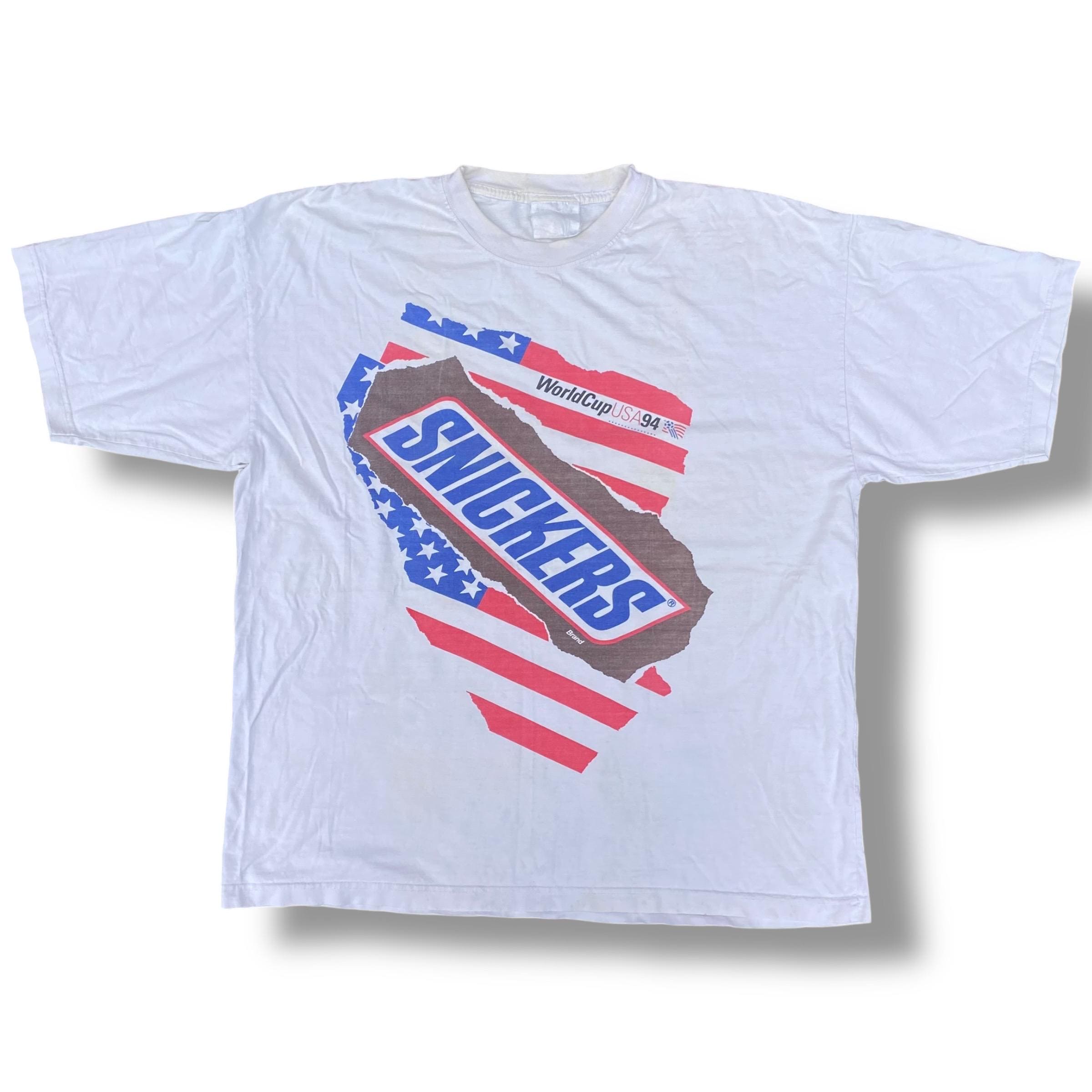 Vintage 90s Snickers Brand Promo Fifa Worldcup USA 1994 Shirt