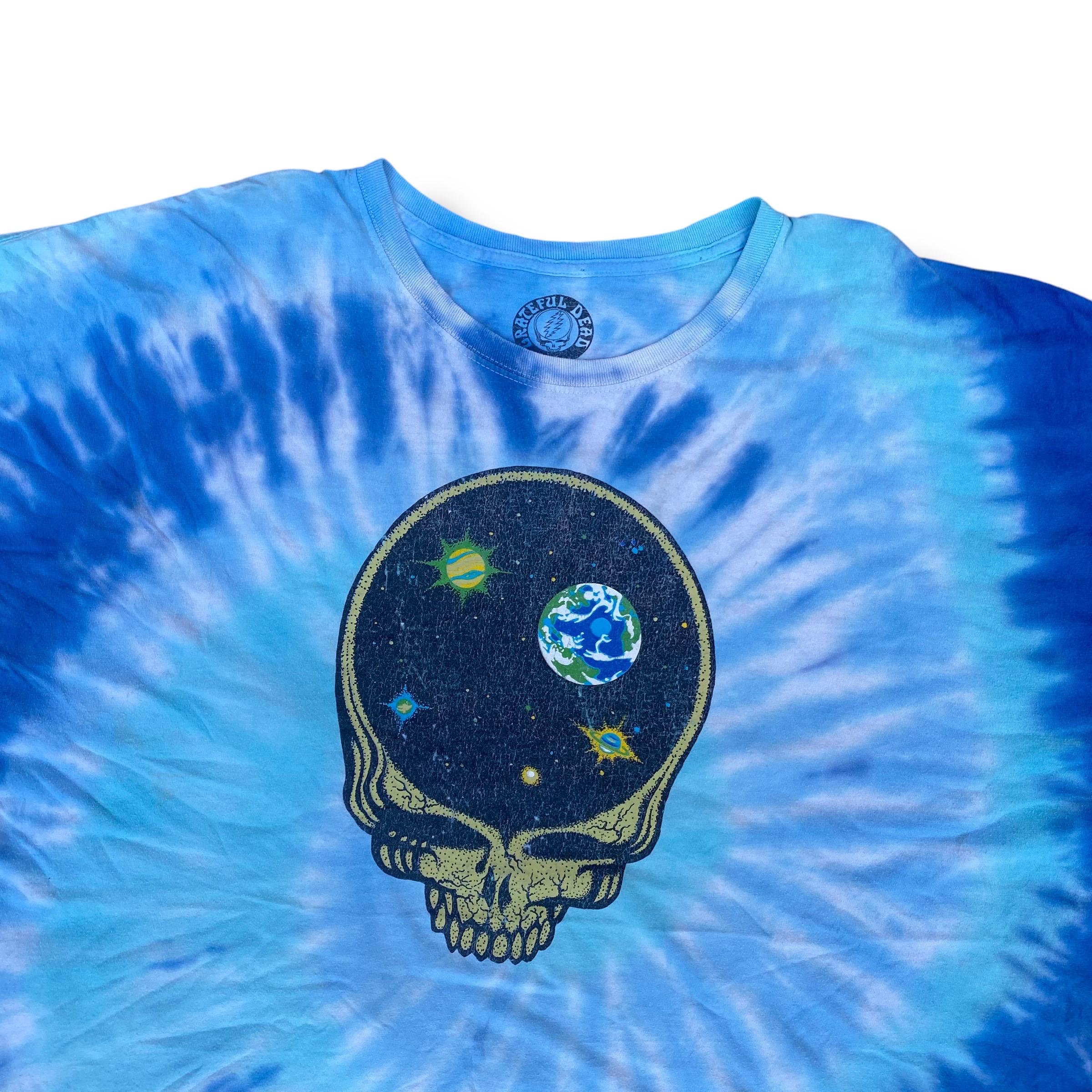 Vintage Y2K Grateful Dead Space Skull Tie Dye Shirt American Rock 
