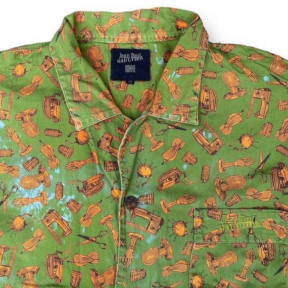 トップス 90s Jean Paul Gaultier Big Collar shirt Vintage 90s Jean Paul Gaultier JPG Long Sleeve Collar Shirt