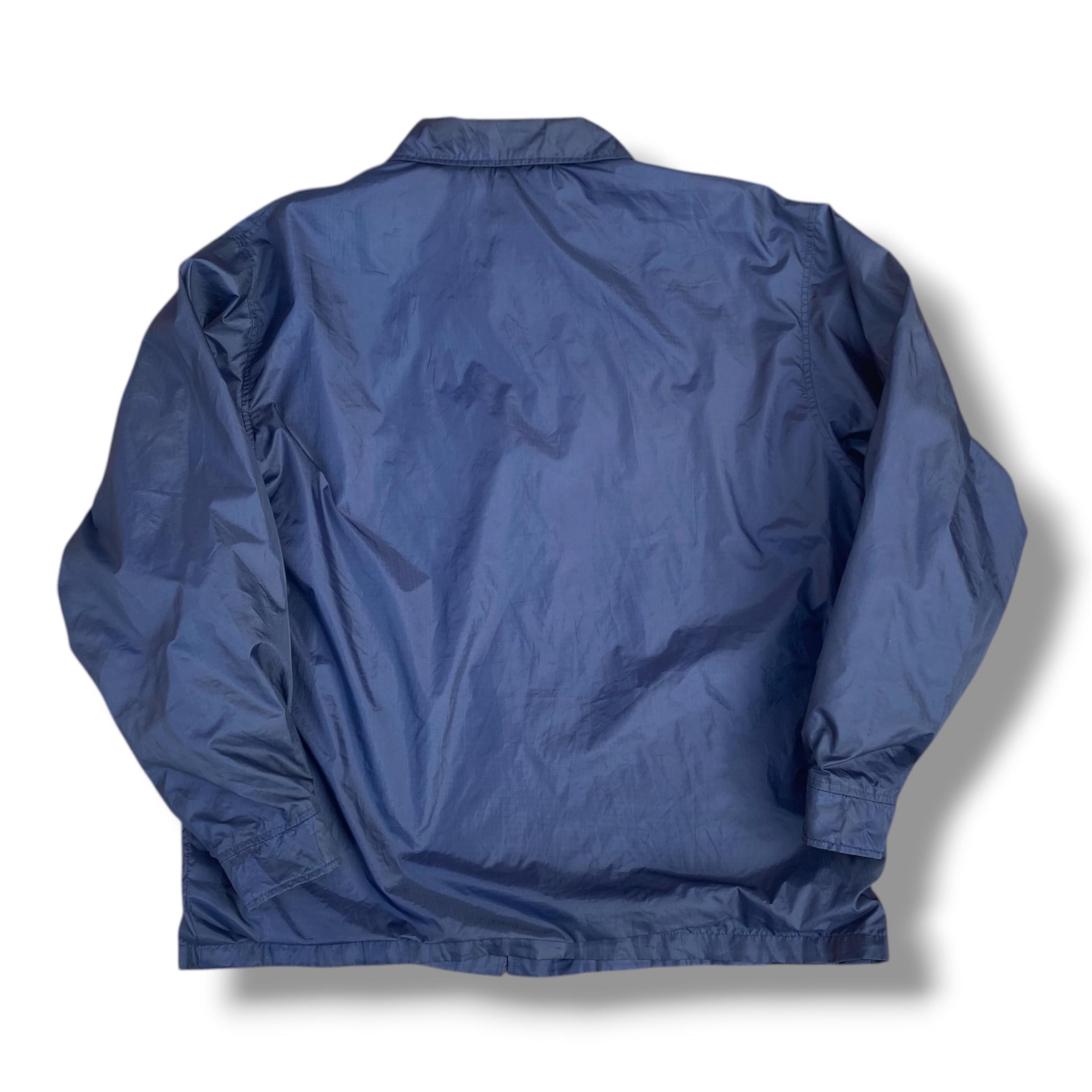 Vintage Stussy S80 Coach Jacket Navy Blue Snap Button Single