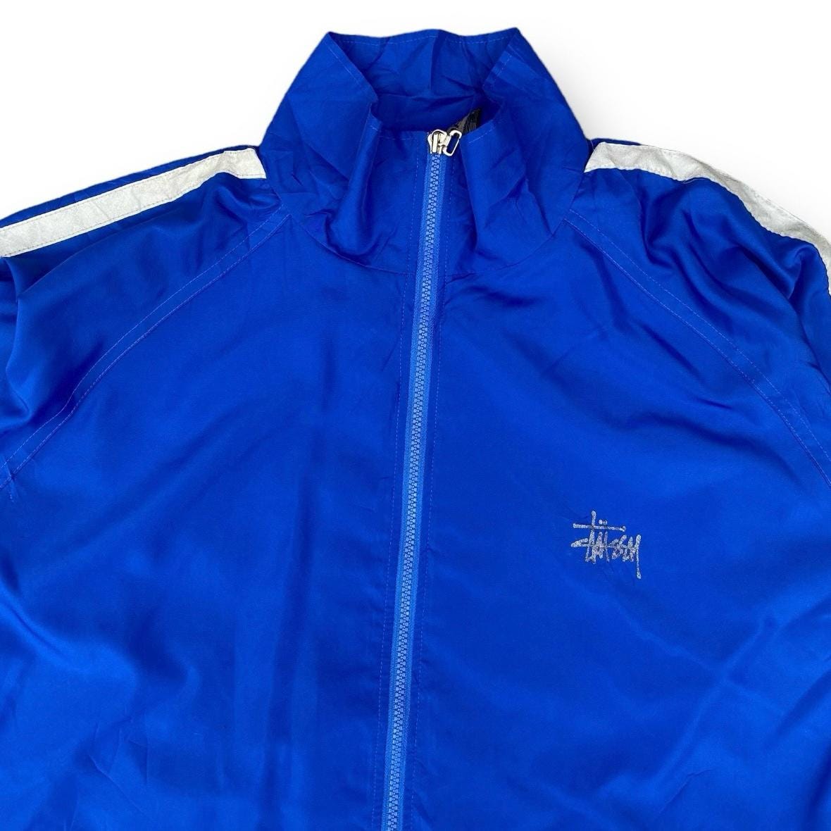 Vintage 90s Stussy Jacket Stussy Usa Spell Out Logo Blue Jacket