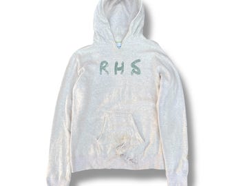 Sudadera con capucha vintage de 45 rpm "RHS", estilo desgastado, fabricada en Japón, talla M