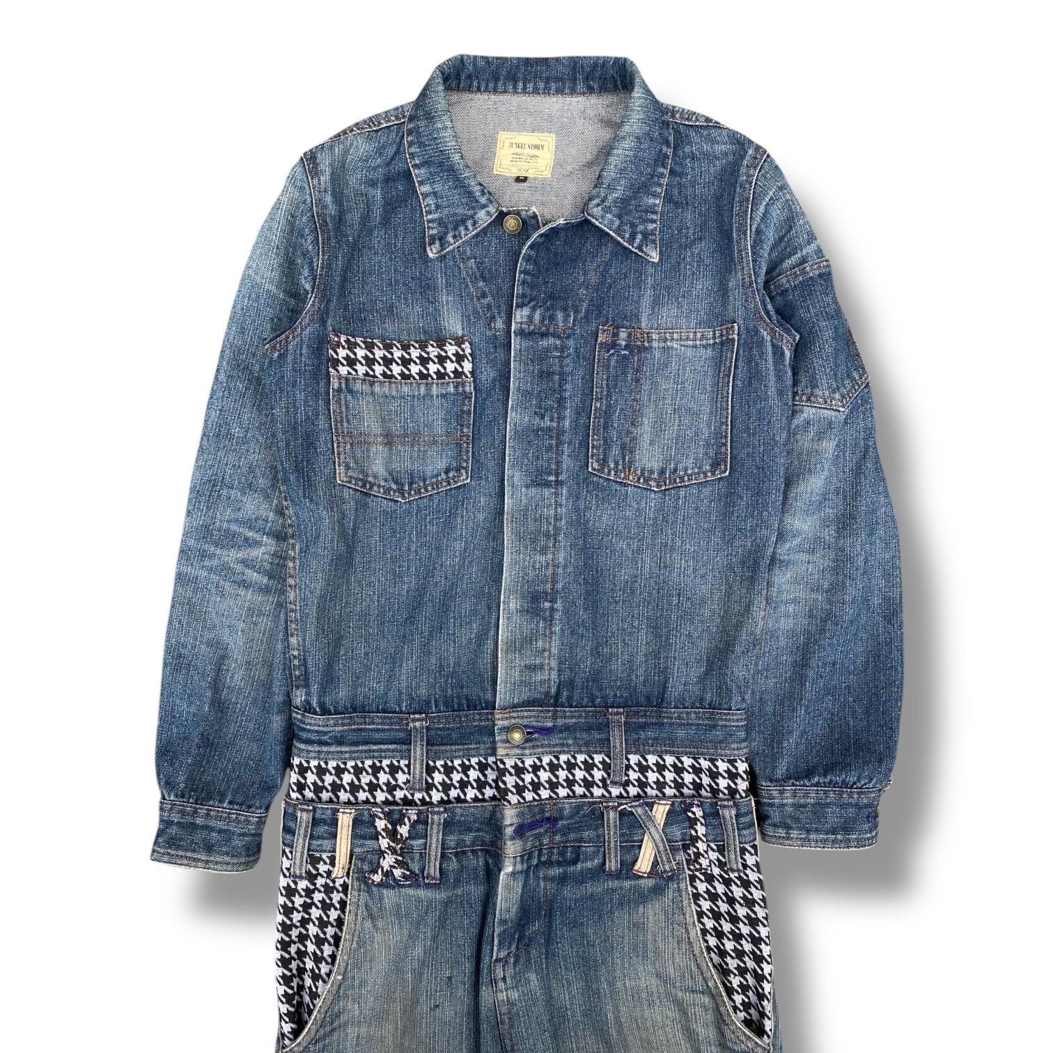 STORM製　MIX 14ポンド Vintage 90s Jungle Storm Men Denim Jumpsuit Indigo Biker Suit